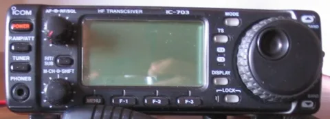 Front view of the Icom IC-703 transceiver