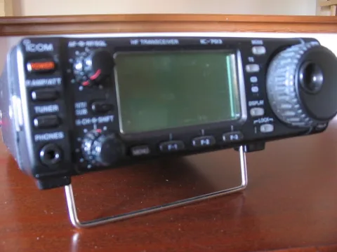 IC-703 on its desk stand