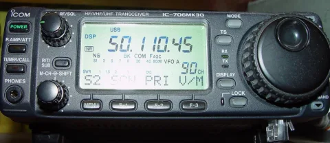 Front view of the Icom IC-706MKIIG transceiver